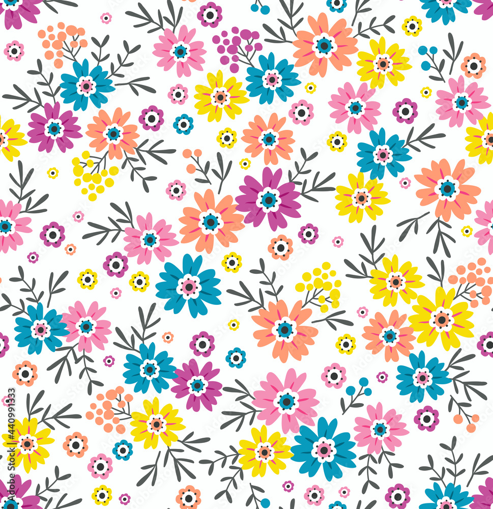 Cute floral pattern. Seamless vector pattern. Elegant template for fashion prints. Small colorful flowers for print. White background. Stock vector. Cute floral pattern. Seamless vector pattern. Elegant template for fashion prints. Small colorful flowers for print. White background. Stock vector.