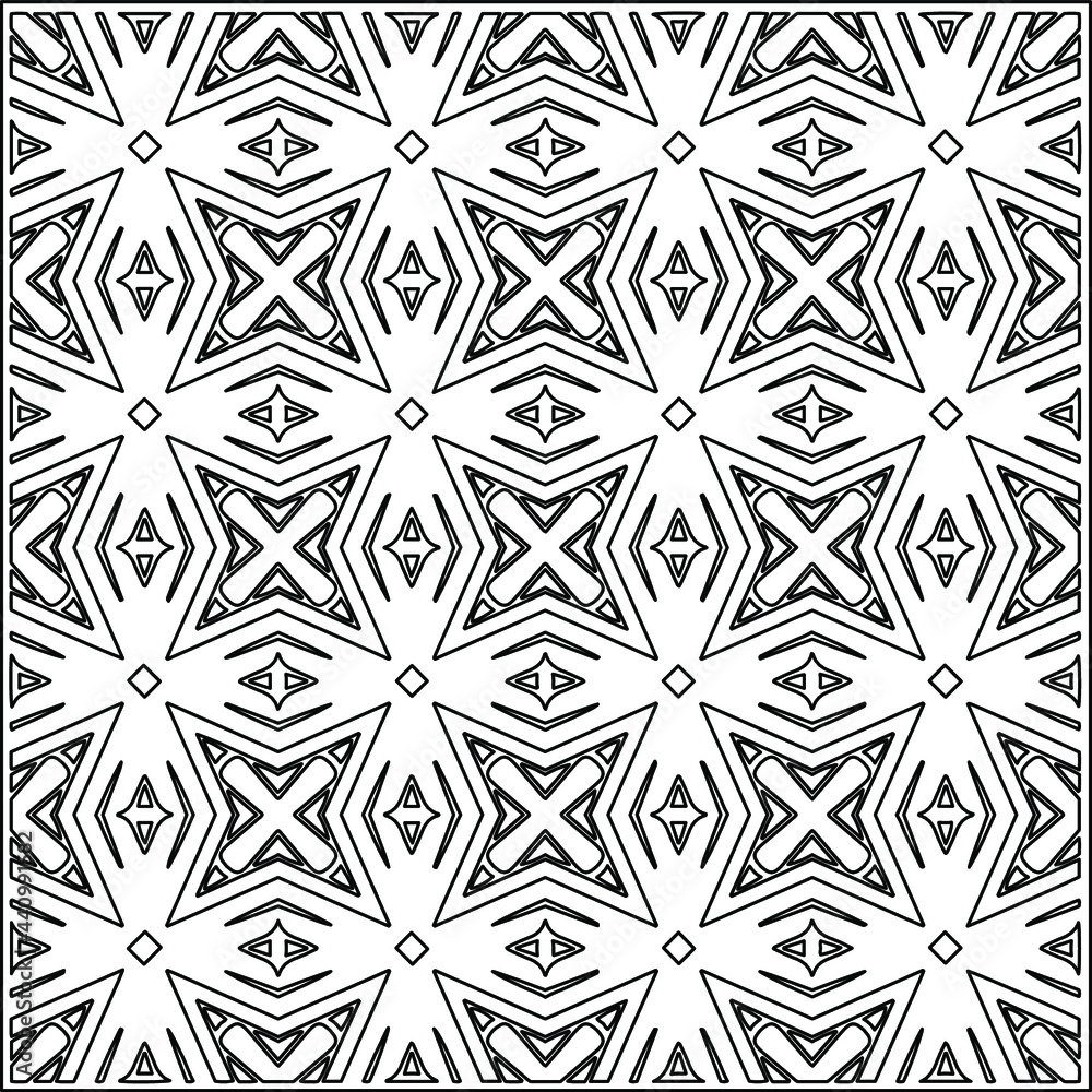 Vector geometric pattern. Repeating elements stylish background abstract ornament for wallpapers and backgrounds. Black and white colors. Vector geometric pattern. Repeating elements stylish background abstract ornament for wallpapers and backgrounds. Black and white colors.