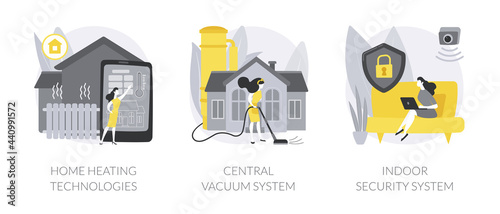 Home technologies abstract concept vector illustrations.