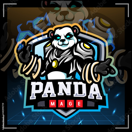Panda mage mascot. esport logo design
