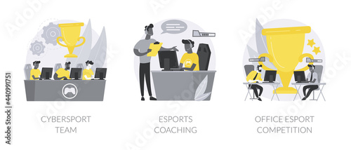 E-games tournament abstract concept vector illustrations.
