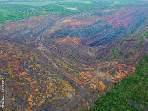 overhead top view of ore mine © phpetrunina14