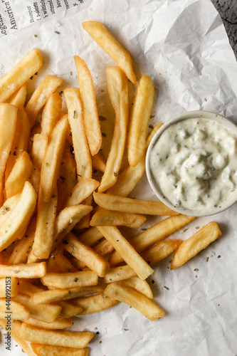 Obraz na płótnie french fries on a white plate w salonie