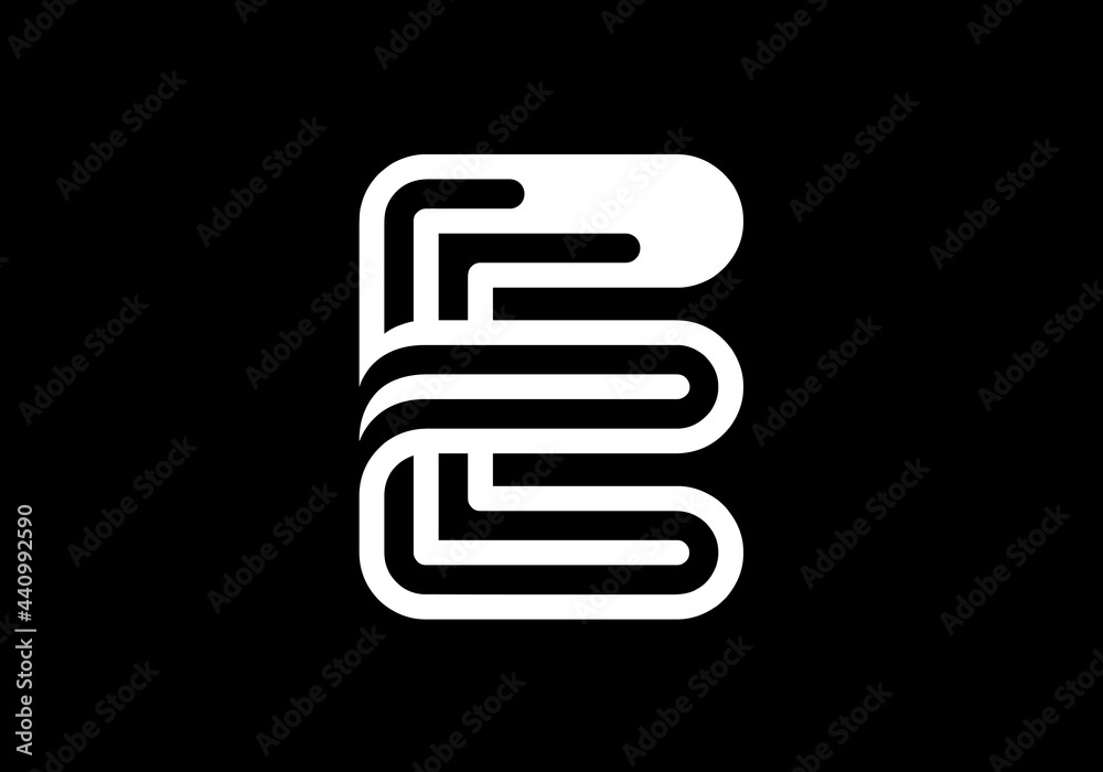 White capital letter E. Graphic alphabet symbol for logo, Poster, Invitation. vector illustration White capital letter E. Graphic alphabet symbol for logo, Poster, Invitation. vector illustration