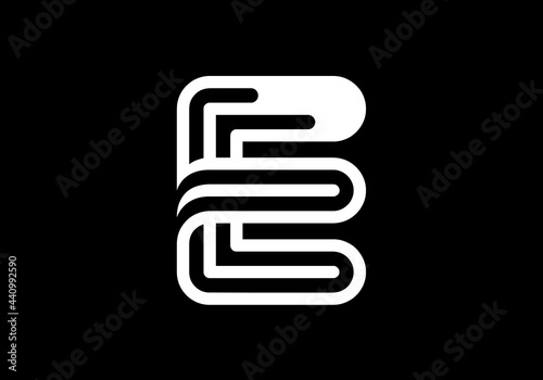 Free Download White capital letter E. Graphic alphabet symbol for logo, Poster, Invitation. vector illustration - GFXLoad