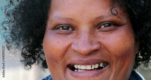 African Brazilian woman portrait face smiling, casual real people 