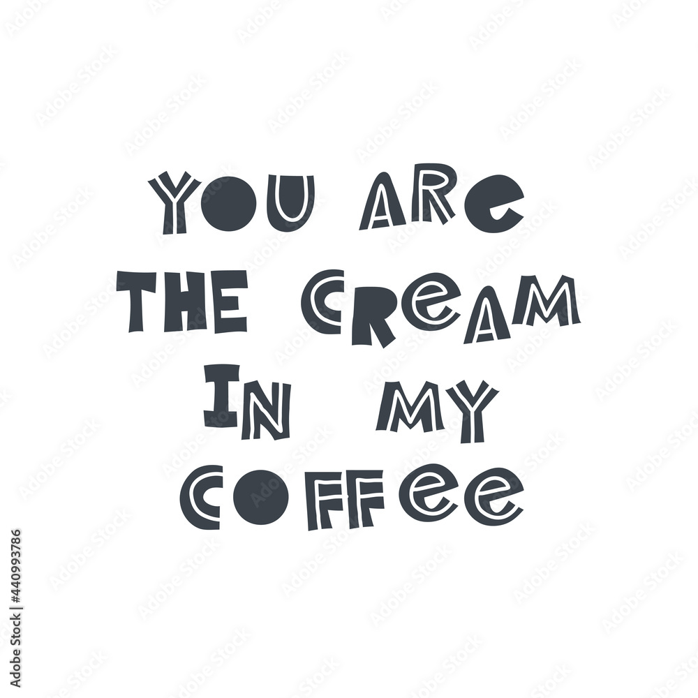 Fototapeta premium Hand-drawn lettering in sloppy style. Scandinavian doodles. Vector isolated motivation illustration