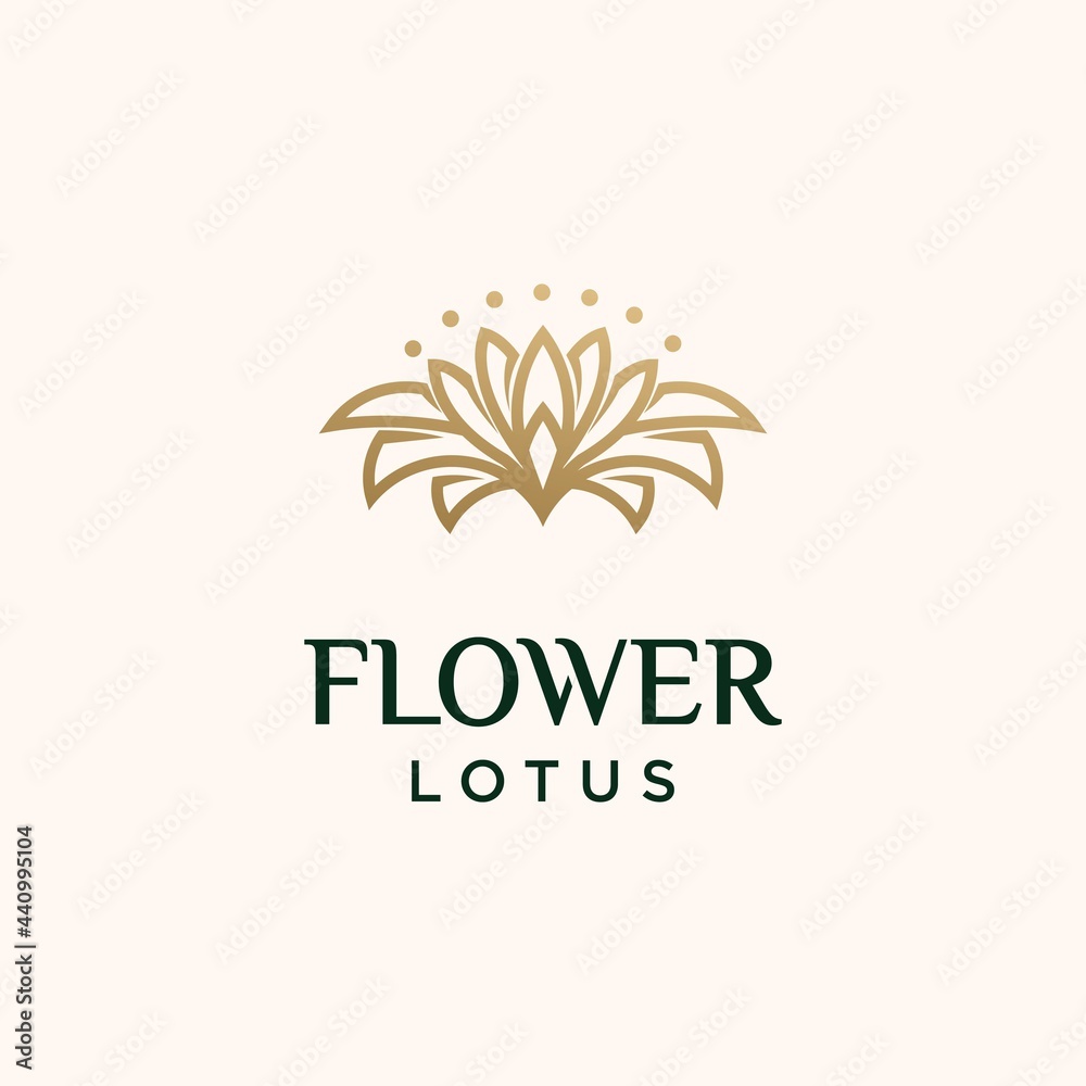 Abstract lotus logo design Linear style lotus flower logo