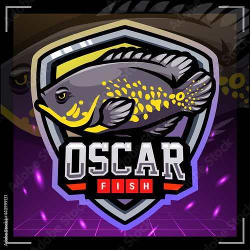 Oscar fish mascot. esport logo design