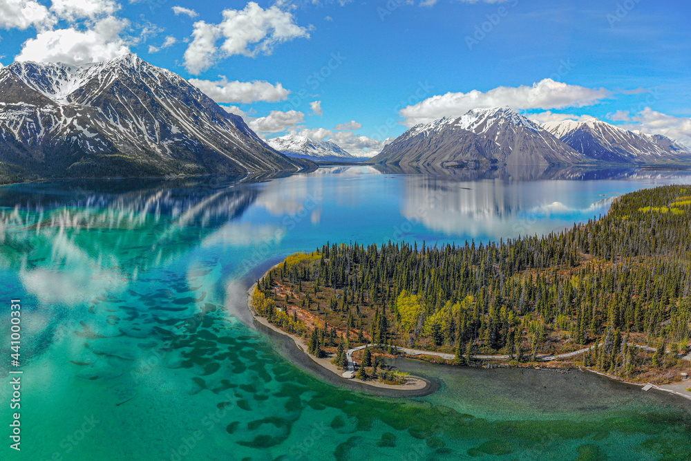Kathleen Lake, Yukon Territory, Canada. Stunning turquoise green 