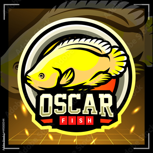 Oscar fish mascot. esport logo design