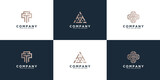 set of Triple T letter Logo design template