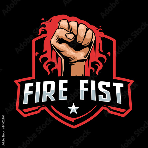 Fire fist mascot logo