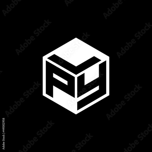PYL letter logo design with black background in illustrator, vector logo modern alphabet font overlap style. calligraphy designs for logo, Poster, Invitation, etc.