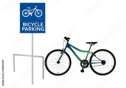 Bicycle parking sign. vector illustration