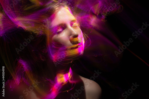 lightpainting portrait, new art direction, long exposure photo without photoshop, light drawing at long exposure   © SergeyKatyshkin