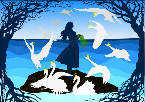 Принти на полотні Illustrations on the theme of the fairy tale Wild Swansby Hans Christian Andersen