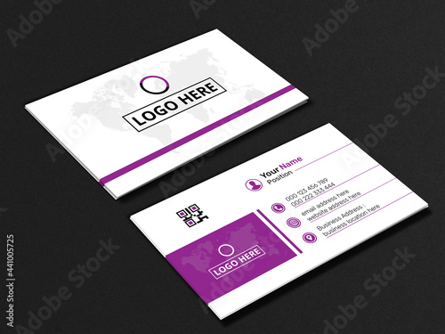 Double-sided creative business card vector design template. Business card for business and personal use. Vector illustration design, Horizontal layout, Print ready