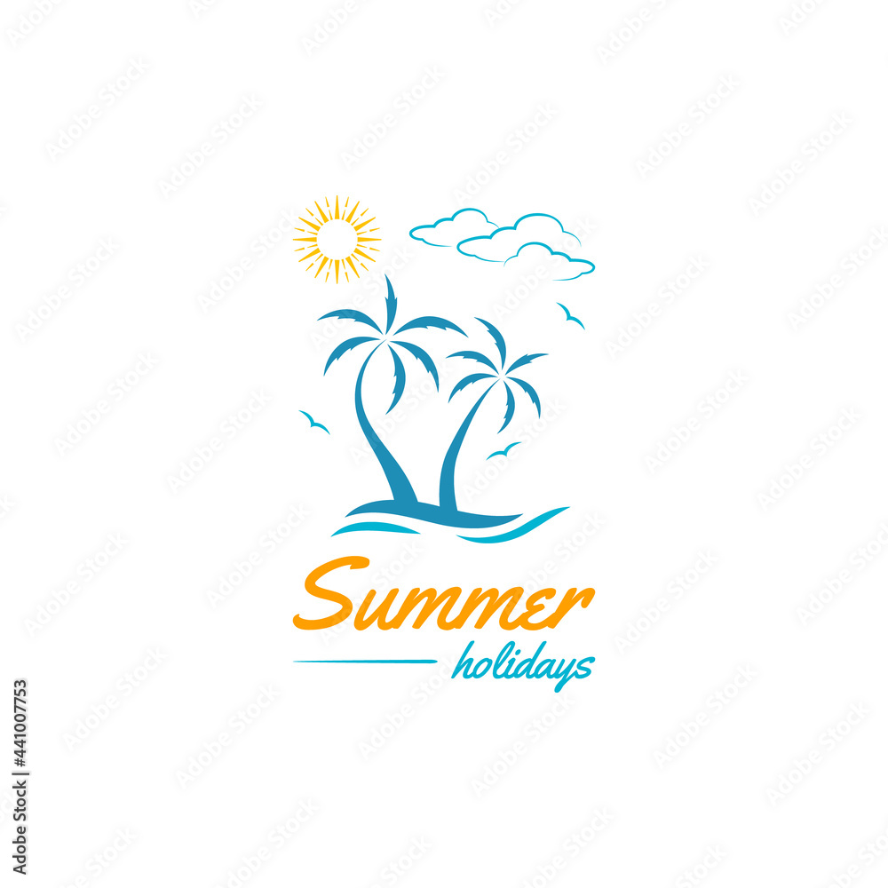 Summer holidays icon logo vector design
