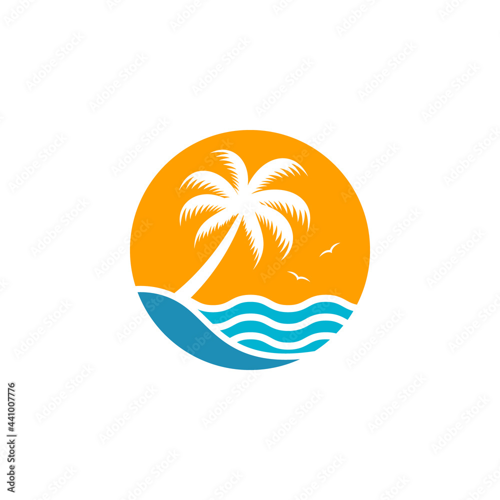 Fototapeta premium Summer holidays icon logo vector design