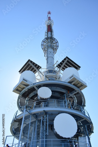 telecommunication tower with antennas