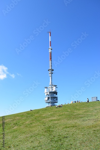 telecommunication tower with antennas