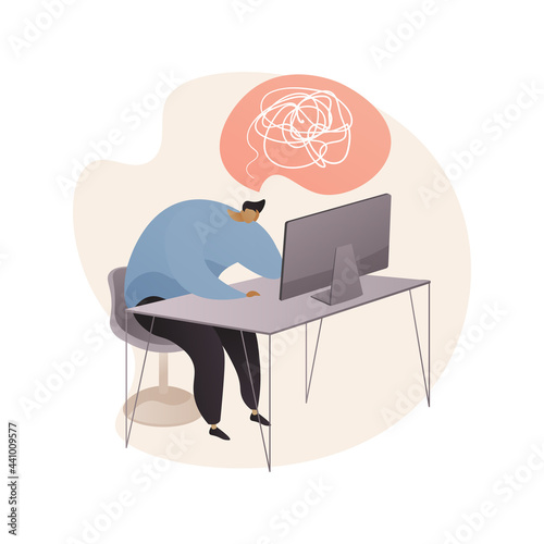 Frustration abstract concept vector illustration.