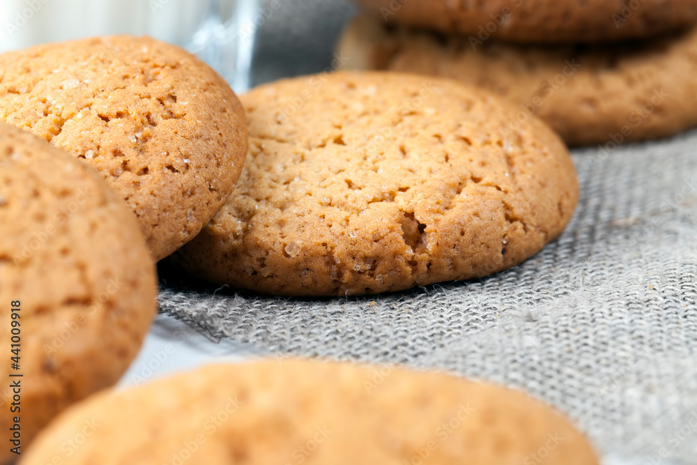 cookies baked with oatmeal and wheat flour