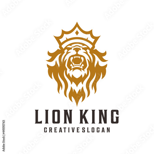 Lion King Luxury Logo, Crown Lion, Royal Lion Illustration