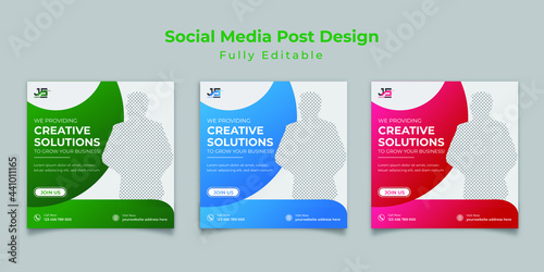 Creative business solution social media template