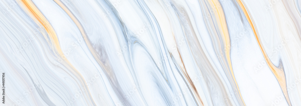 Fototapeta premium Marble rock texture blue ink pattern liquid swirl paint white dark that is Illustration panorama background for do ceramic counter tile silver gray that is abstract waves skin wall luxurious art ideas