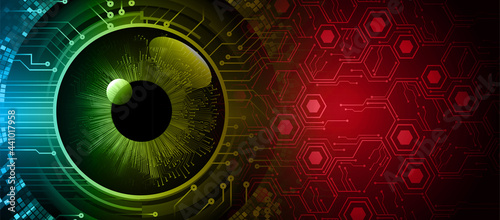 eye cyber circuit future technology concept background
