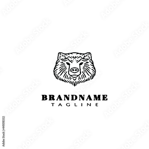 cute wolf logo cartoon icon vector illustration