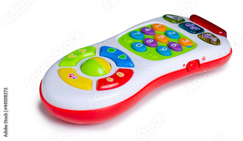 children's educational toy musical remote control on white background islolation