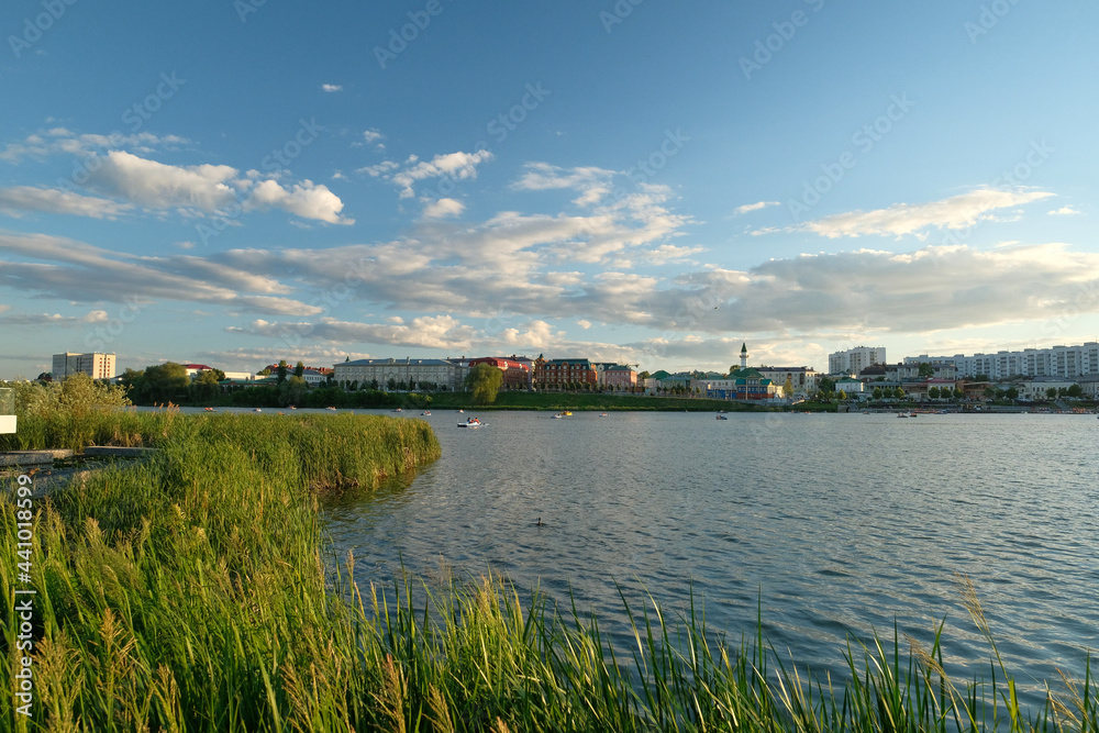 Russia, Tatarstan, Kazan. June 17, 2021. Kaban lake embankment. 
