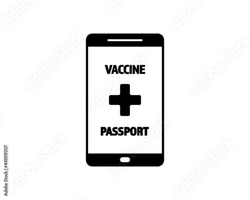 Vaccine passport app vector flat design - vaccination travel application sign of immunity from Covid-19 for safe travel after global pandemic of Coronavirus.