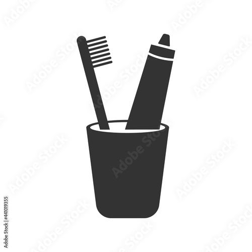 Toothbrush with tube toothpaste vector illustration 