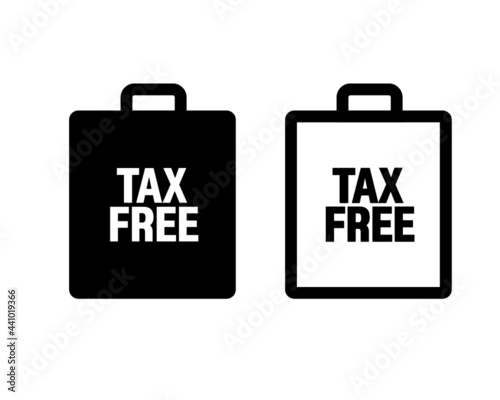 Tax free paper bag icon. airport duty free paper bag vector icon for web design, online shopping, shop, tax free concept