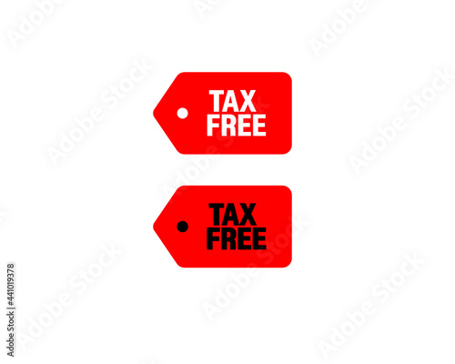 Tax free price tag icon. airport duty free tag vector icon for web design, online shopping, shop, tax free concept