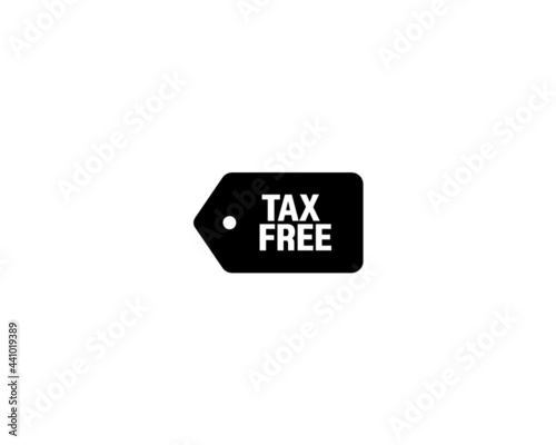 Tax free price tag icon. airport duty free tag vector icon for web design, online shopping, shop, tax free concept	