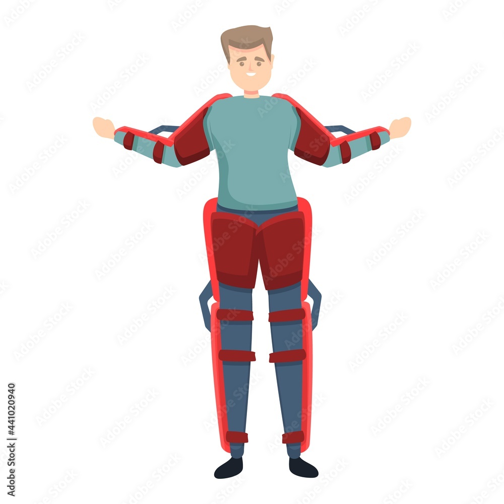 Bionic exoskeleton icon. Cartoon of Bionic exoskeleton vector icon for web design isolated on white background Bionic exoskeleton icon. Cartoon of Bionic exoskeleton vector icon for web design isolated on white background