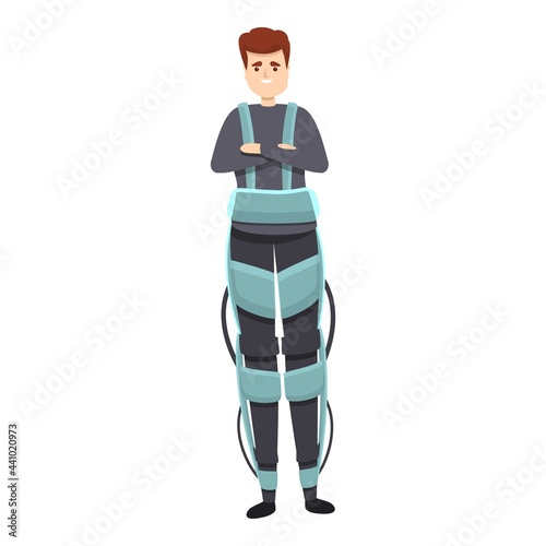 Rehabilitation exoskeleton icon. Cartoon of Rehabilitation exoskeleton vector icon for web design isolated on white background