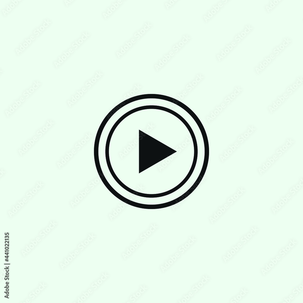 Play button icon in trendy flat style isolated on grey background. Play symbol for your web site design, logo, app, UI. Vector illustration, EPS10. Play button icon in trendy flat style isolated on grey background. Play symbol for your web site design, logo, app, UI. Vector illustration, EPS10.