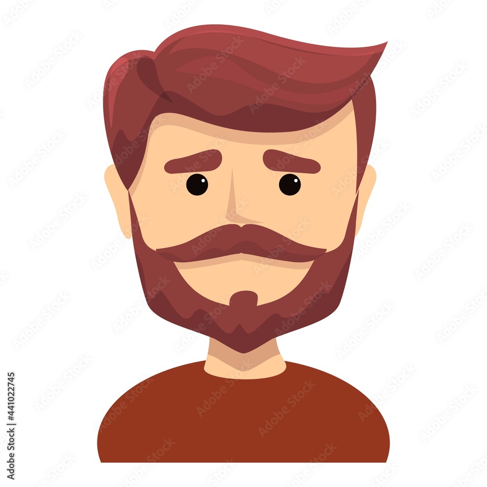 Bearded hipster icon. Cartoon of Bearded hipster vector icon for web design isolated on white background