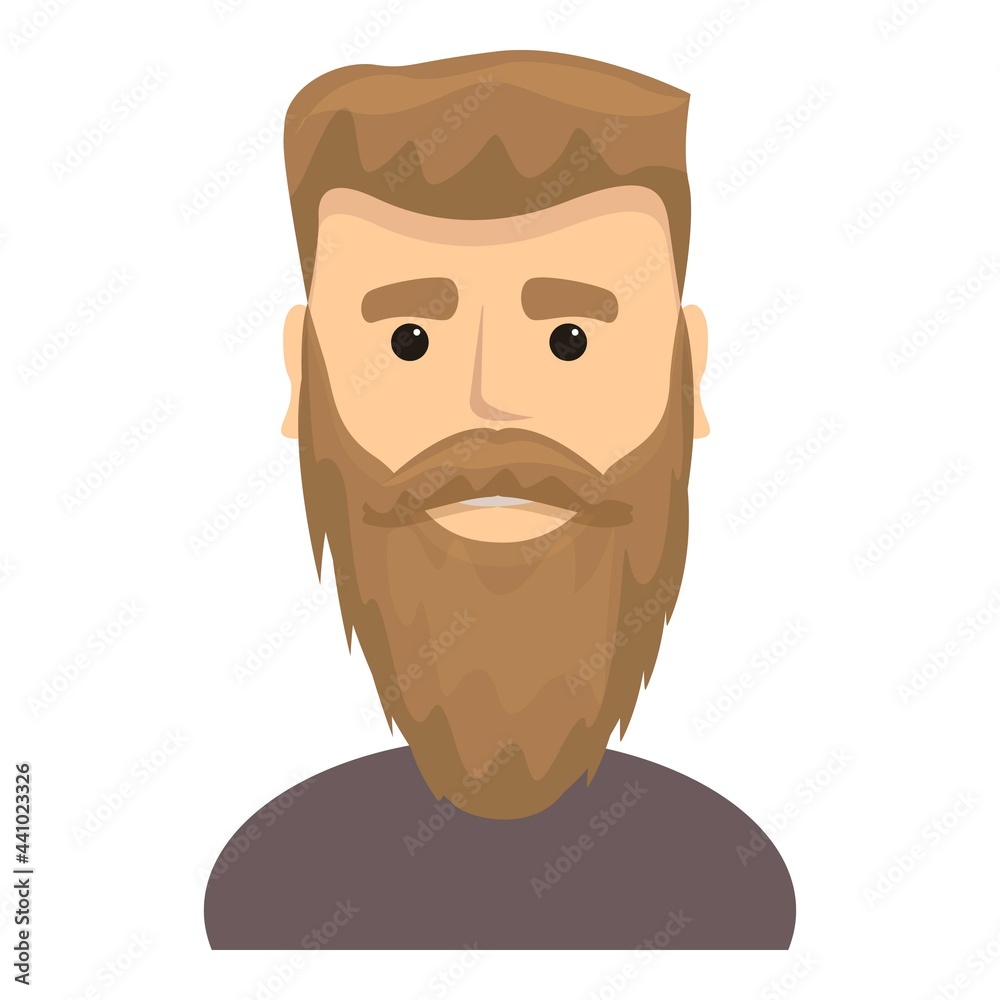 Guy with long beard icon. Cartoon of Guy with long beard vector icon for web design isolated on white background