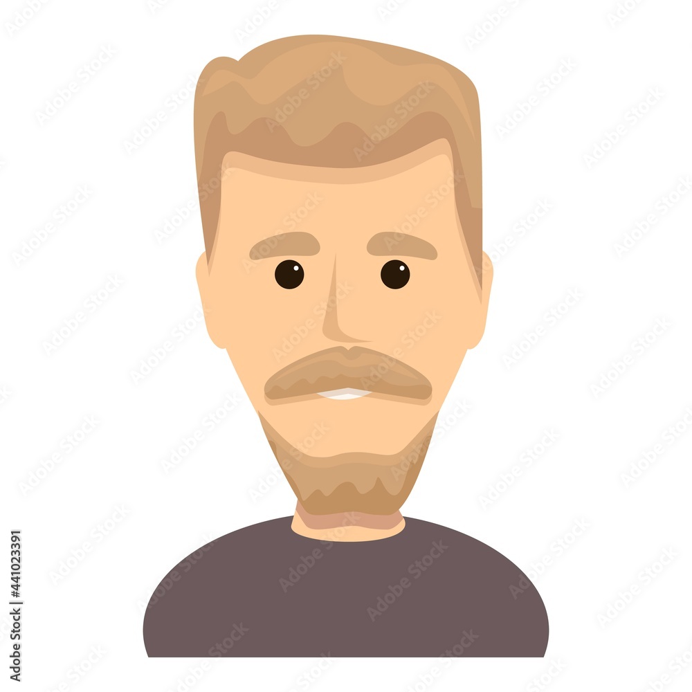 Bearded blond guy icon. Cartoon of Bearded blond guy vector icon for web design isolated on white background