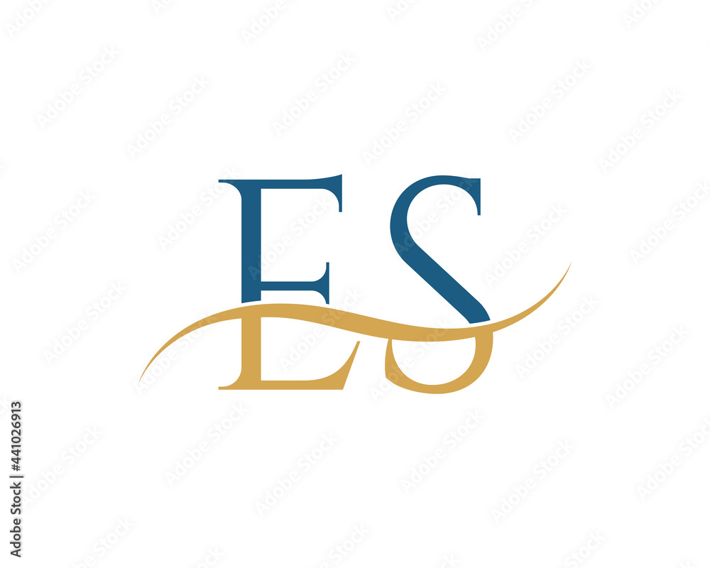 Initial letter ES, ES letter logo design Initial letter ES, ES letter logo design