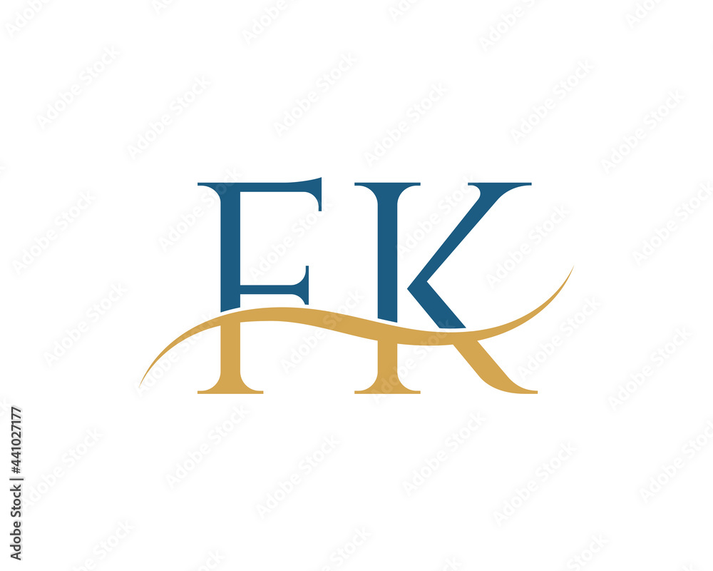 Initial letter FK, FK letter logo design Initial letter FK, FK letter logo design