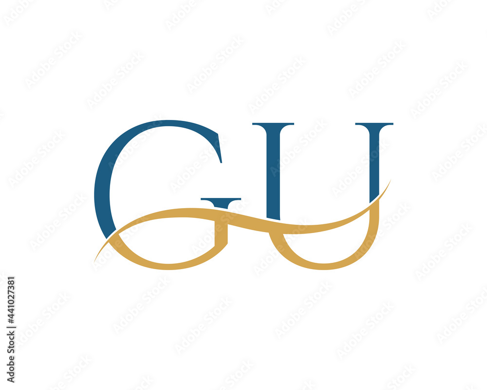 Initial letter GU, GU letter logo design Initial letter GU, GU letter logo design