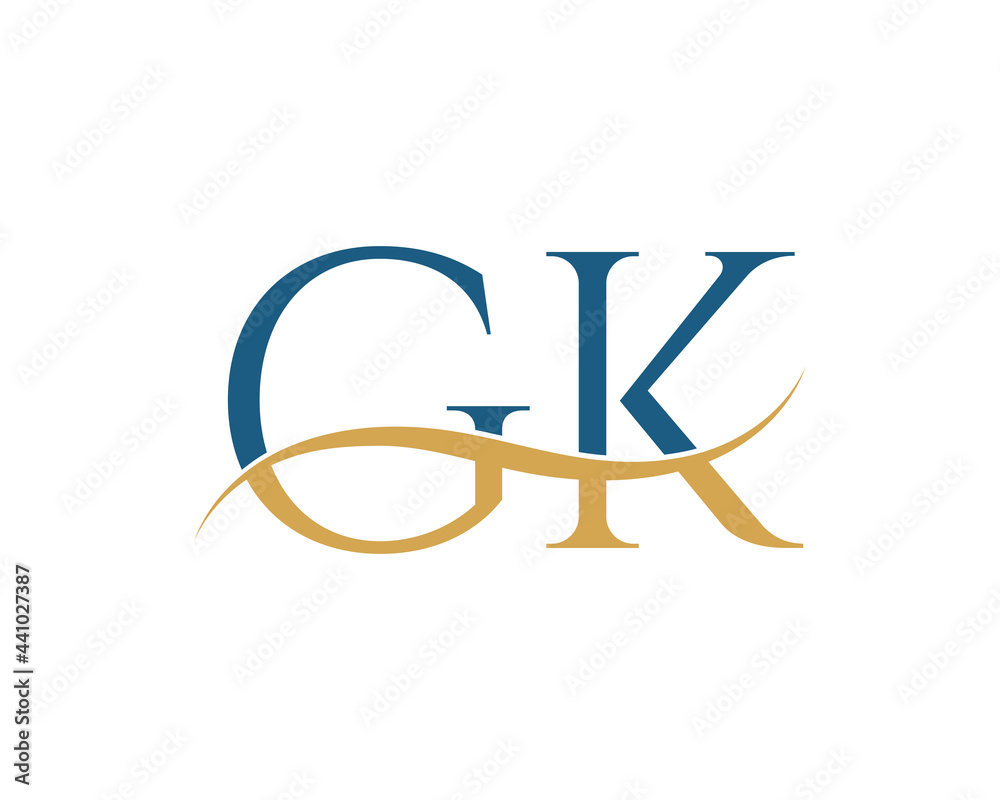 Initial letter GK, GK letter logo design